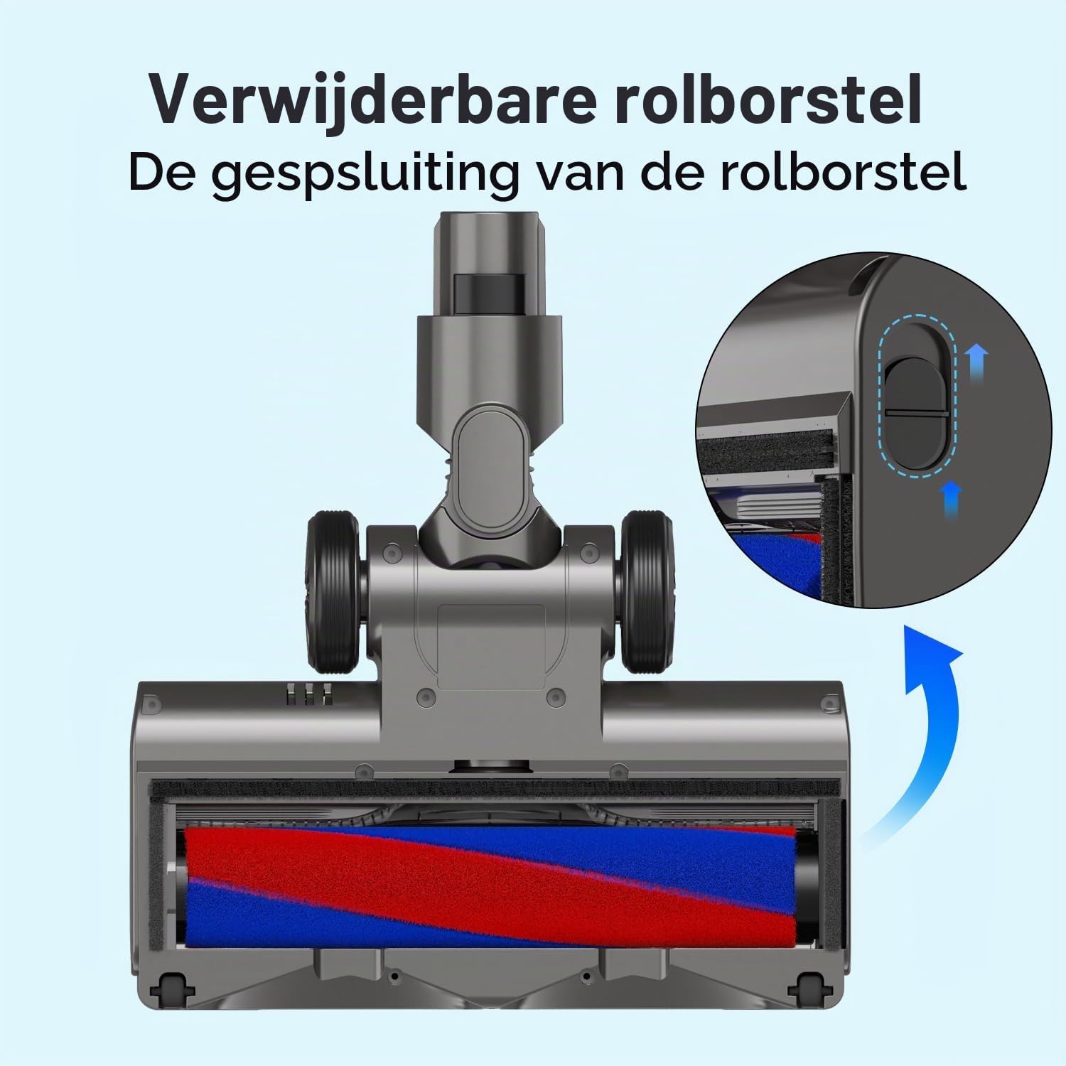 Detalle 1 de KENVOR D029-R vloerborstel met zachte roller en 6 groene leds