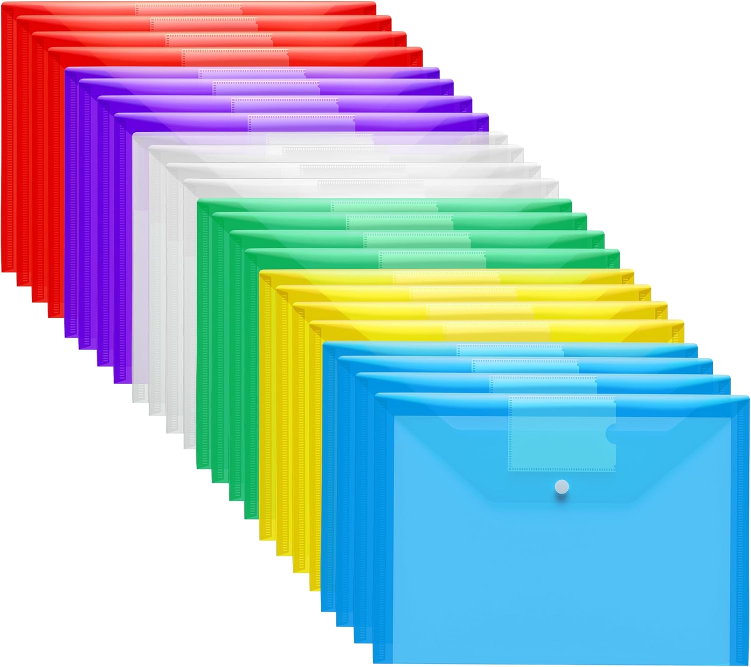 Imagen de Plastic Wallets A4 Popper Folders 24 Pack en OfertitasTOP