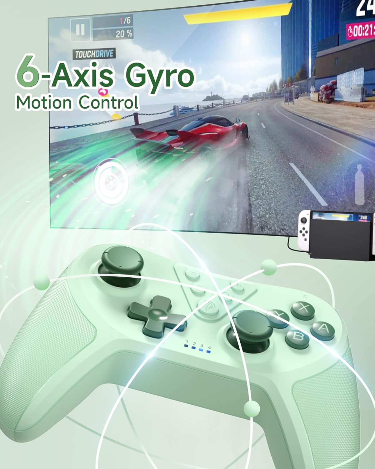 Detalle de Best Gift: EasySMX Bluetooth Wireless Switch Pro Controller for Switch (Lite/OLED) and PC