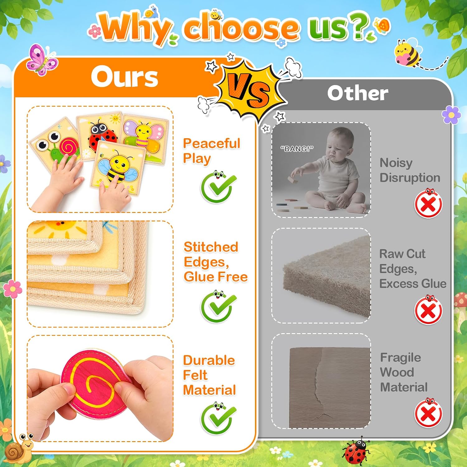 Thumbnail 4 de Toddler Felt Animal Jigsaw Puzzle – Montessori-inspired Toy for 1–3 Year Olds