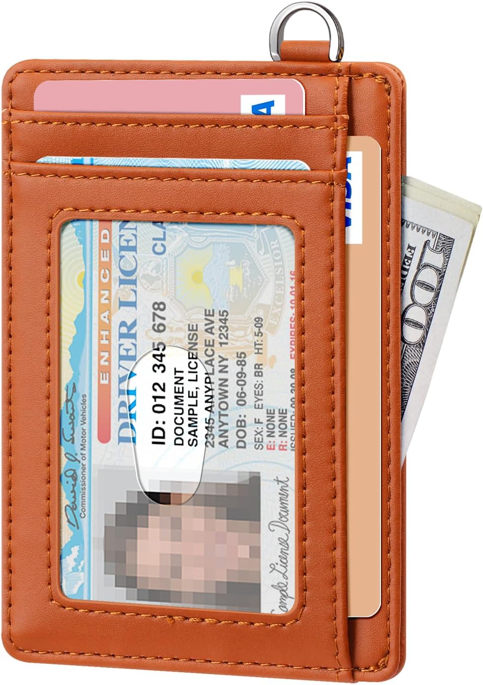 Thumbnail 1 de FurArt Portefeuille minimaliste ultra-fin avec blocage RFID et fenêtre d’identité (8 cartes)