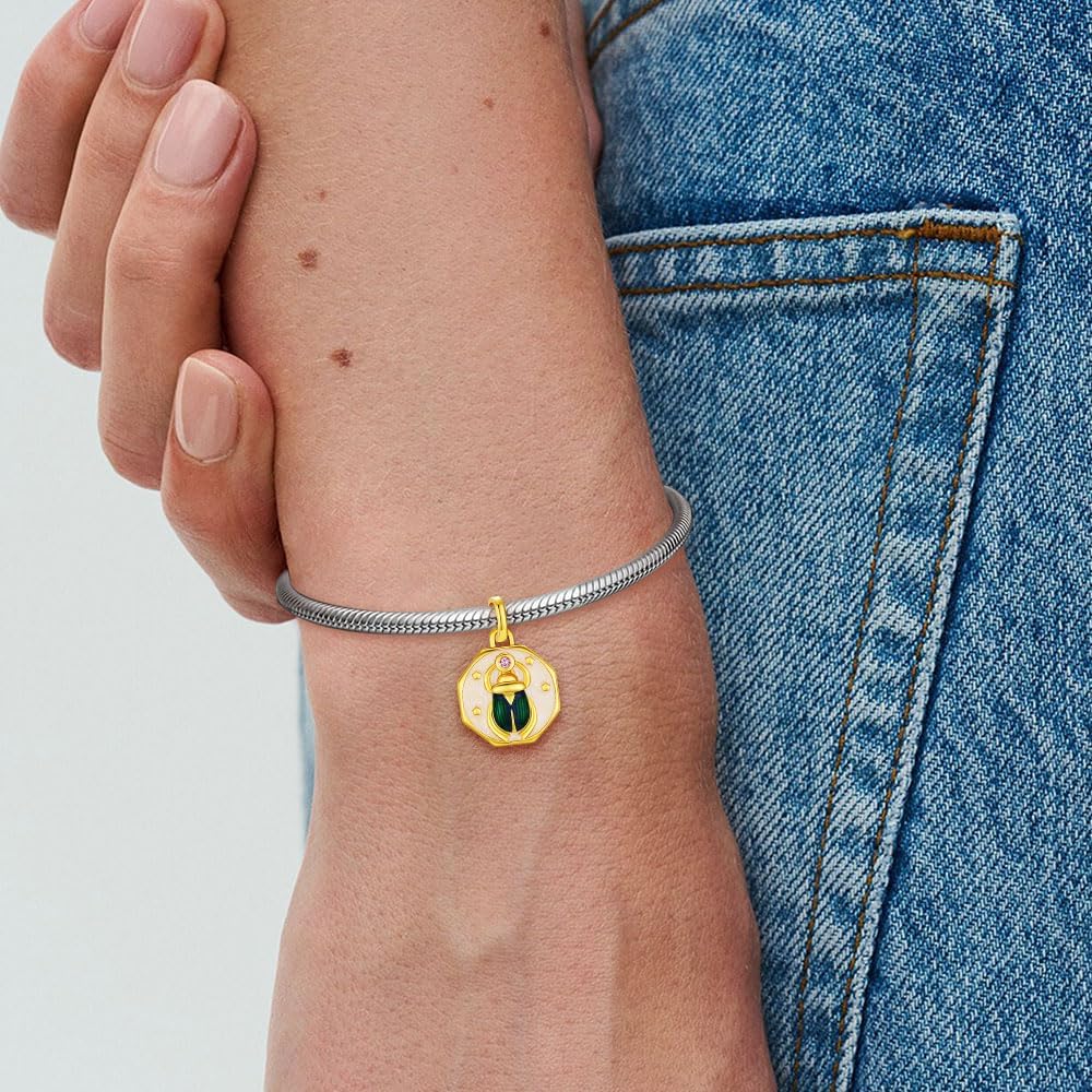Detalle 2 de KEQ ME Mini-Charms Herz-Anhänger aus 925 Sterling Silber für Armbänder und Halsketten