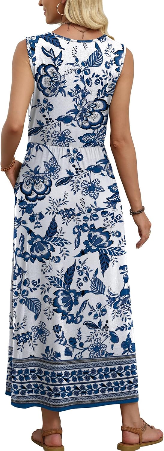 Thumbnail 4 de WIHOLL Summer Maxi Dress for Women 2026 with Elastic Waist and Pockets