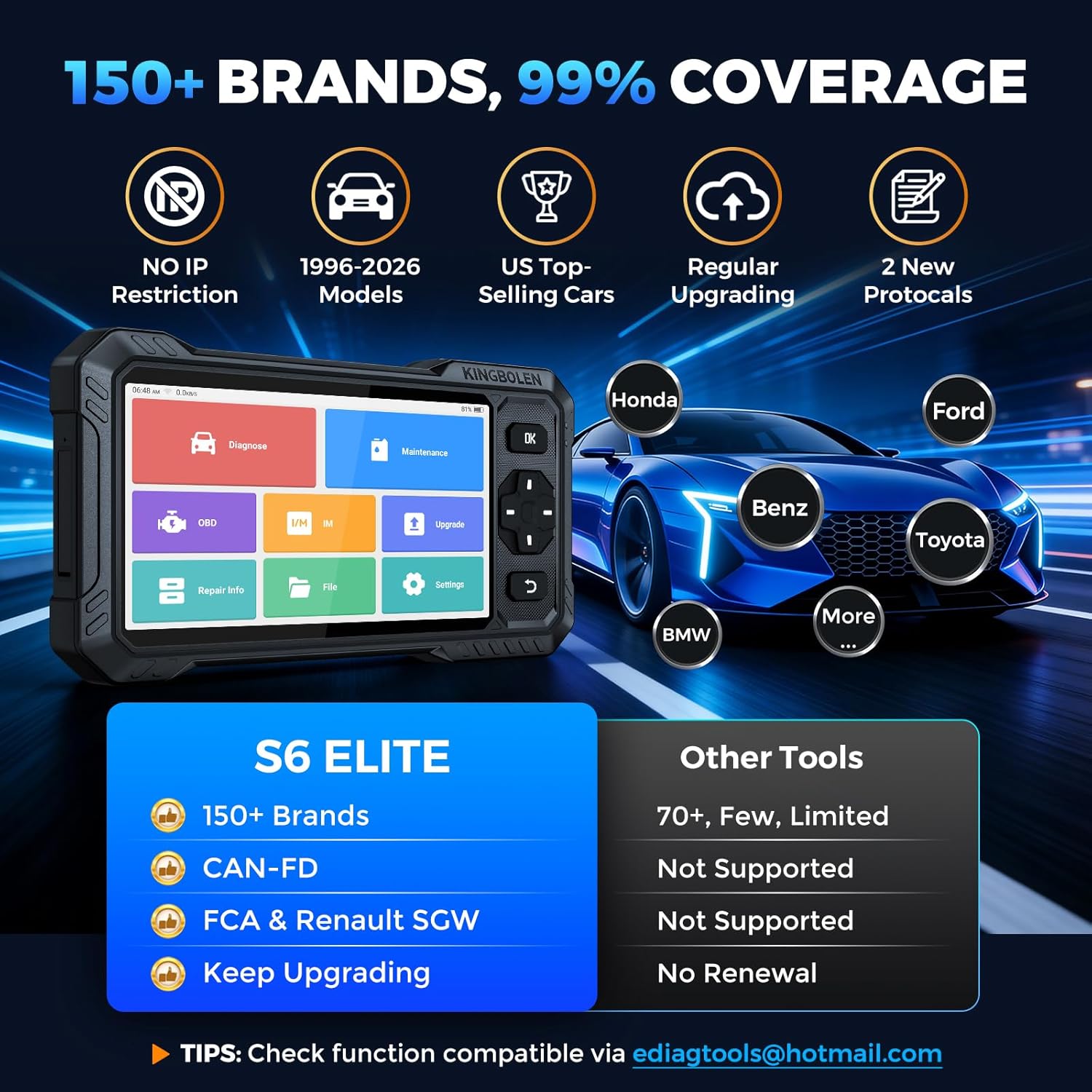 Thumbnail 5 de KINGBOLEN S6 Elite OBD2 Scanner: 2026 Bidirectional Diagnostic Tool