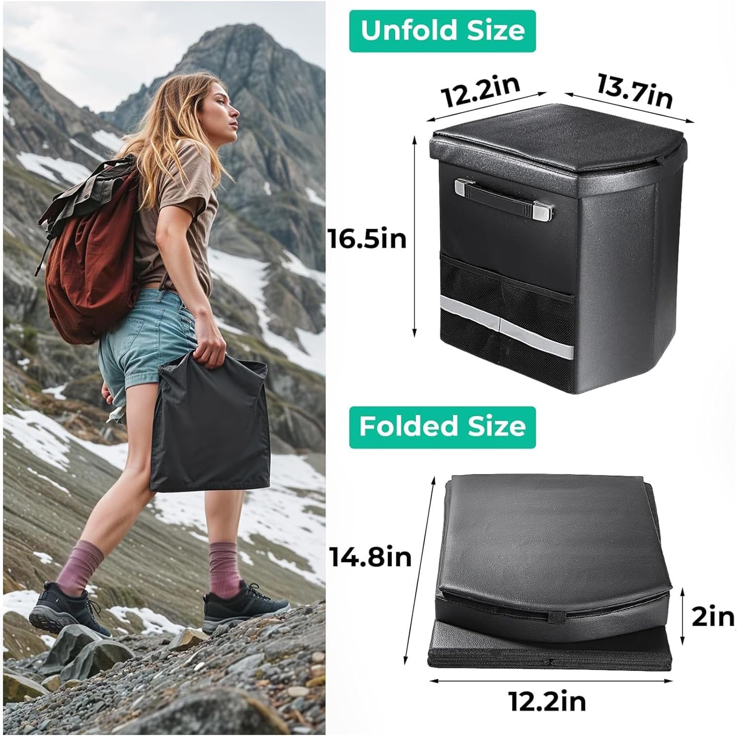 Detalle de Portable Potty XL 16.5 in for Camping