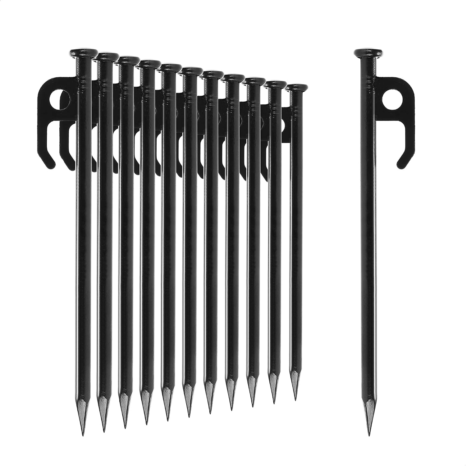 com-four® set da 12 picchetti per tenda in acciaio con ardiglione, 20 cm