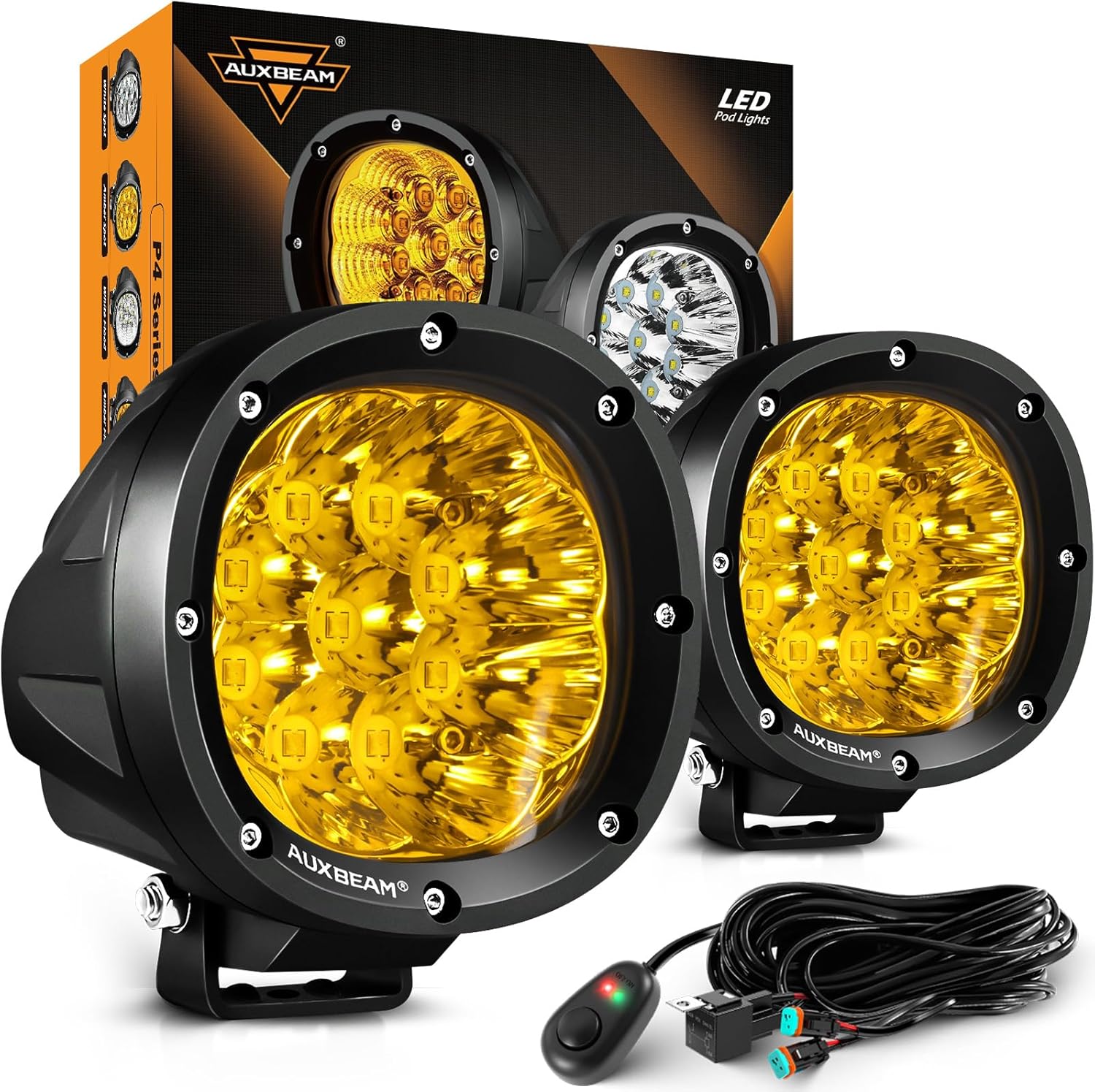 Detalle de Auxbeam P4 4 Inch 90W Amber LED Fog Lights
