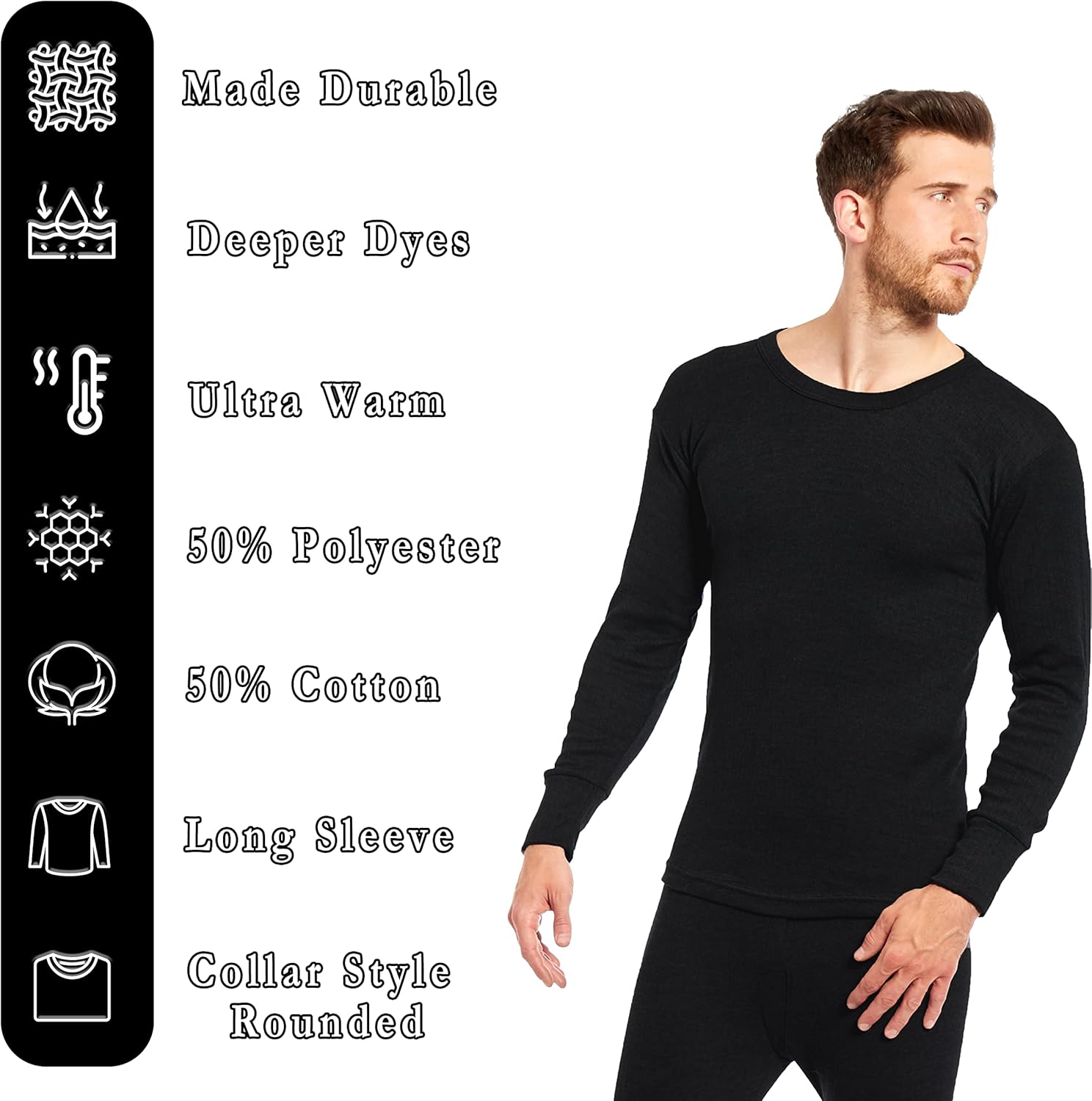 Thumbnail 4 de Heatwave Thermalwear 2-Pack Men’s Thermal Long Sleeve Top (Warm Baselayer, 0.45 TOG)