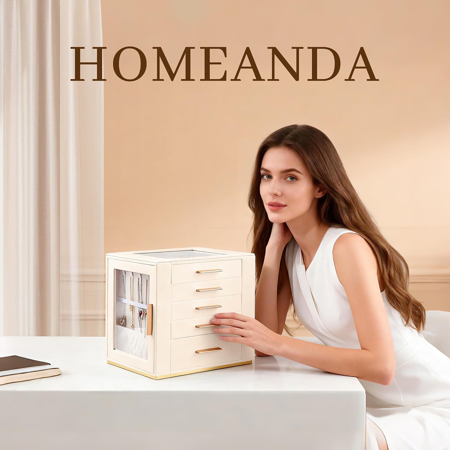Detalle de Homeanda Large Jewellery Organiser Box for Women