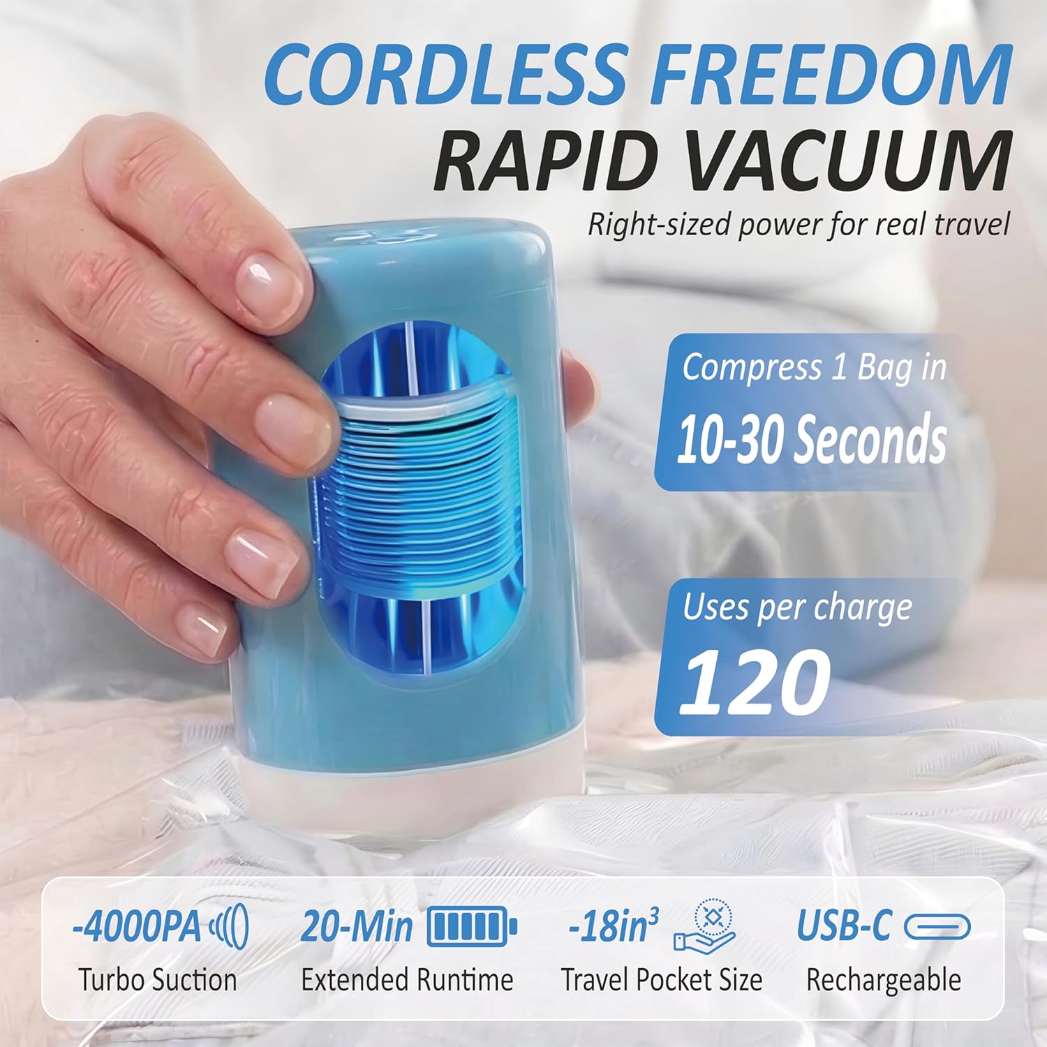 Thumbnail 2 de Cozy Essential Travel Vacuum Storage Bags 10‑Pack