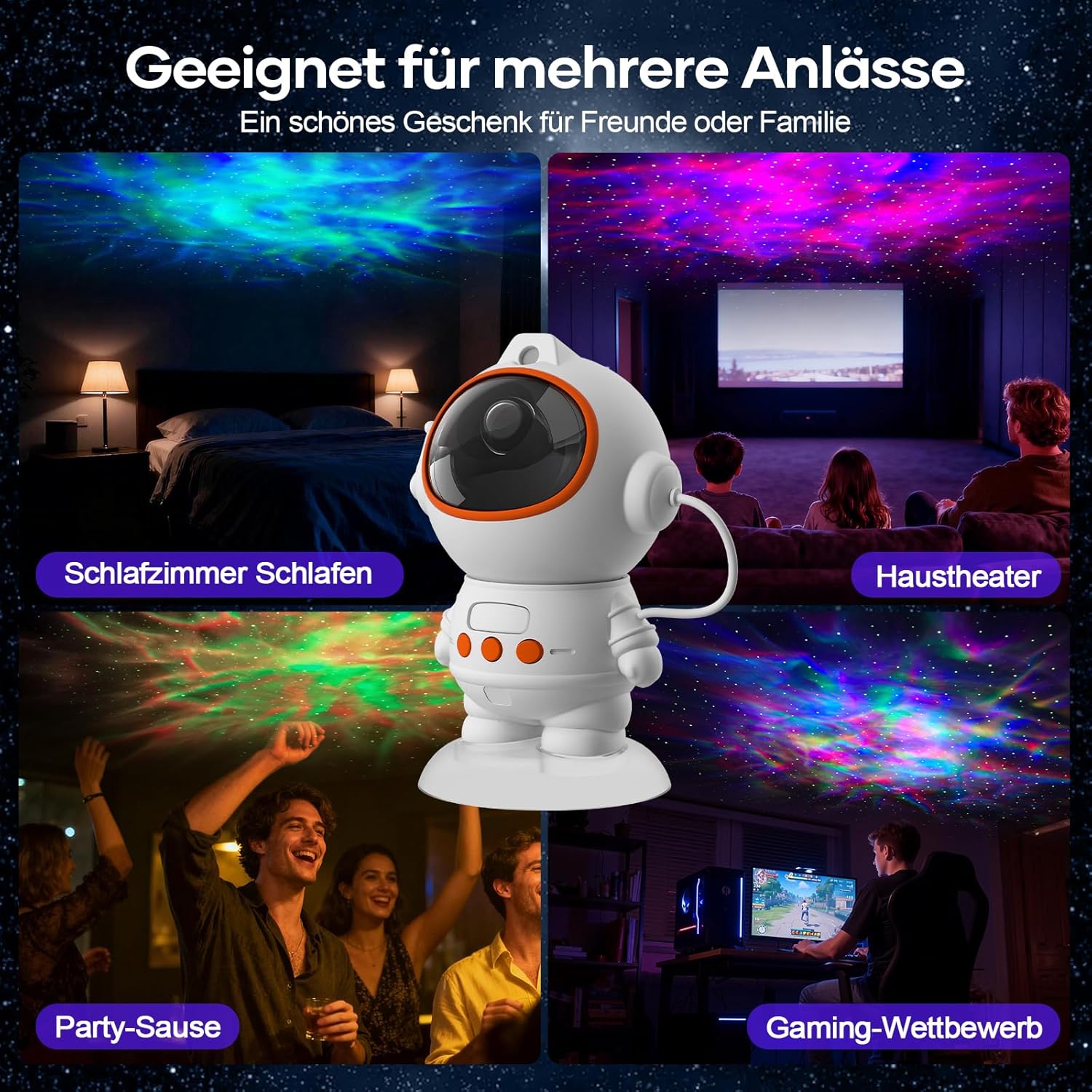 Thumbnail 6 de Fokky Sternenhimmel Astronaut Projektor 9 Modi 📽