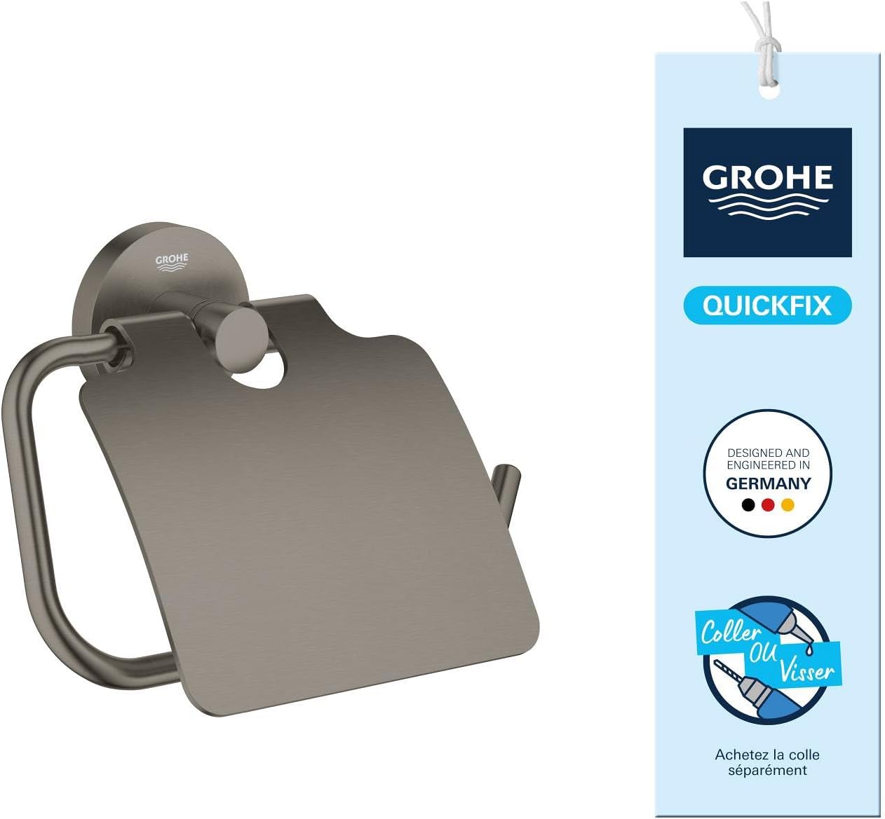 Thumbnail 5 de GROHE Start Dérouleur de Papier Toilette Mural avec Couvercle – Chrome, Fixations Cachées
