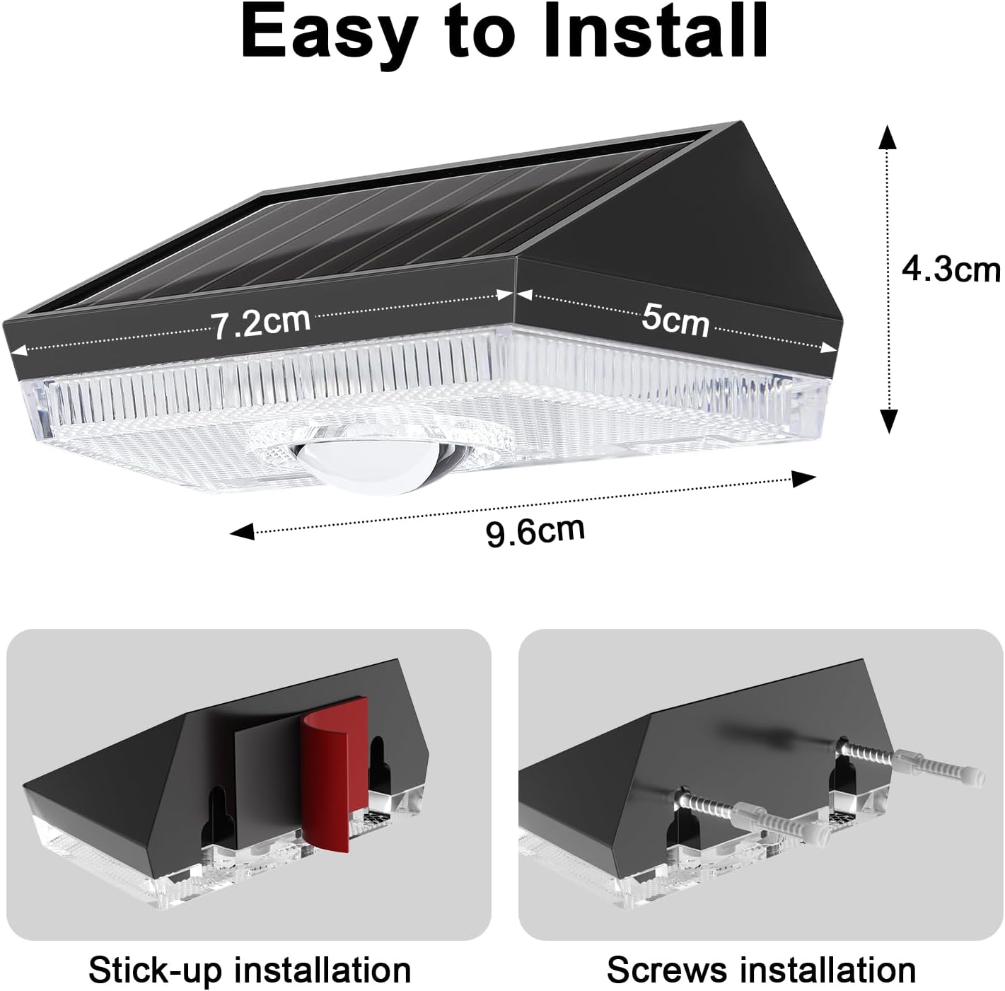 Detalle de ELLASAY Solar Fence Lights Outdoor Garden (2-Pack) – 10 Colour Modes, IP44 Waterproof, Solar Powered for Deck, Patio and Gate
