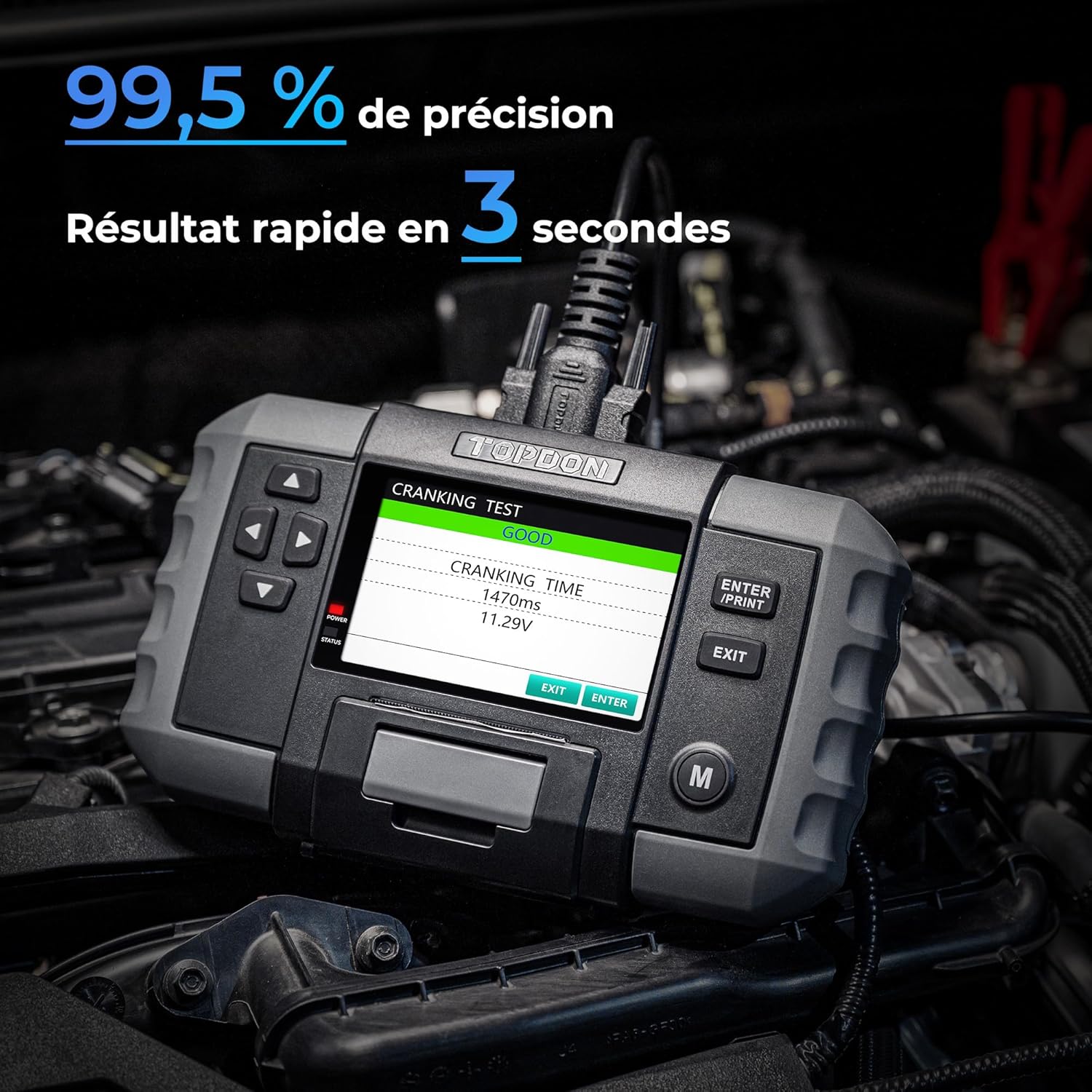 Thumbnail 3 de TOPDON Testeur de batterie BT600 — Testeur 12/24 V avec imprimante et écran couleur 3,5 pouces