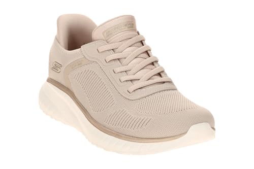 Detalle de Skechers Damen Bobs Squad Chaos Current Muse Slip-In Schuhe – Natural/Gold Textile, Größe 39 EU