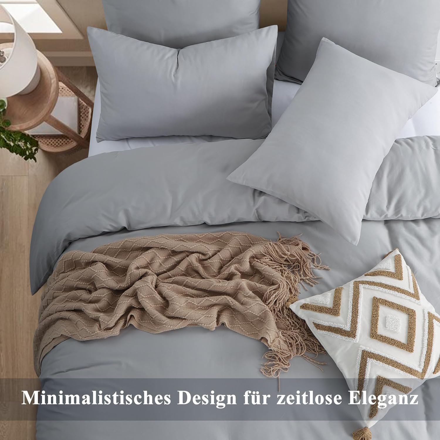 Thumbnail 3 de Aisbo Bettwäsche Baumwolle Grau 155x220