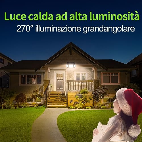Detalle de INTELAMP Lampada Solare da Esterno 3300K: luce calda, 1200LM, rilevamento movimento e consumo affidabile