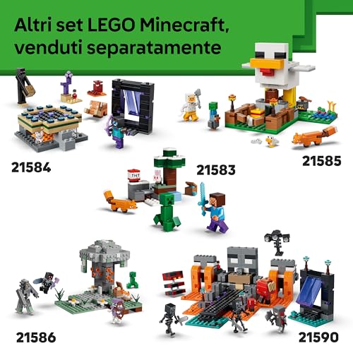 Thumbnail 7 de LEGO Minecraft Zombie Dungeon (21587): Giocattolo interattivo con Viandante, 3 Zombie, Slime e Tavolo da Crafting