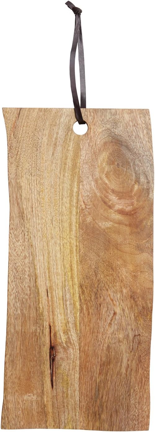 Detalle de MasterClass Gourmet Mango Wood Chopping and Serving Board with Leather Loop