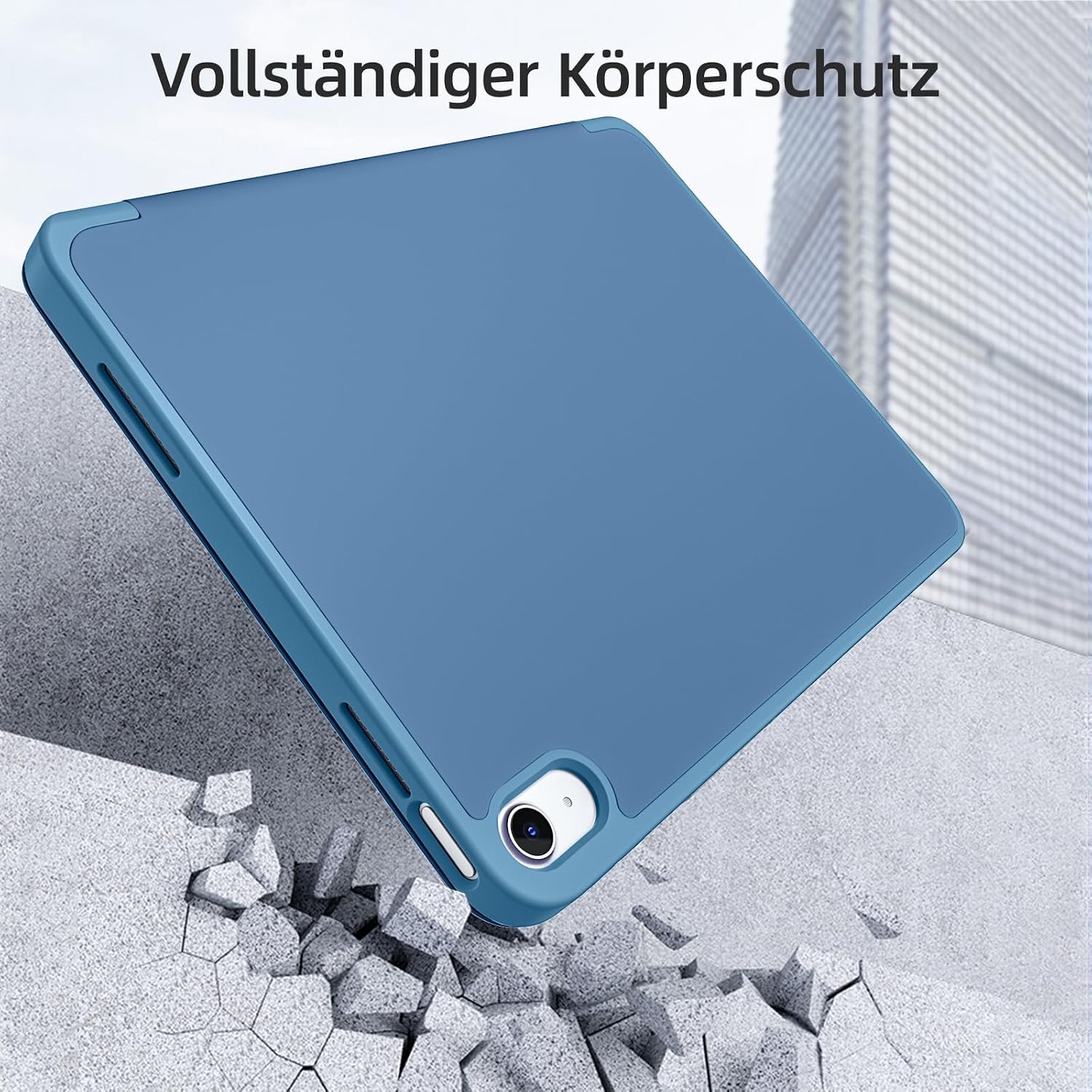 Thumbnail 6 de Vobafe Schutzhülle für iPad A16 (11/10. Generation, 2025/2022) mit TPU-Rückseite, Stifthalter und Auto Schlafen/Wachen – blau