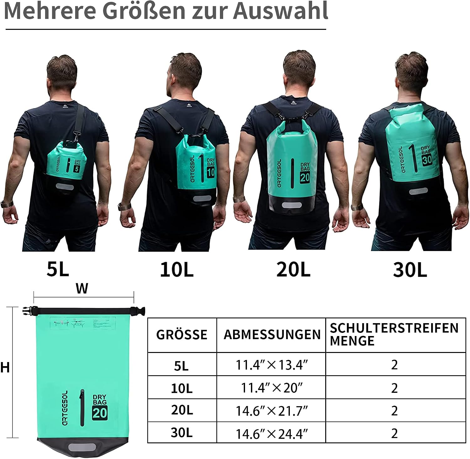 Detalle 2 de Blackace Dry Bag 20L für wasserdichte Lagerung