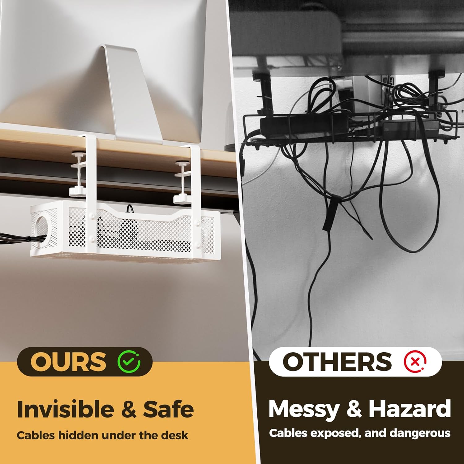 Thumbnail 2 de Cinati Under Desk Cable Management Tray 1pc