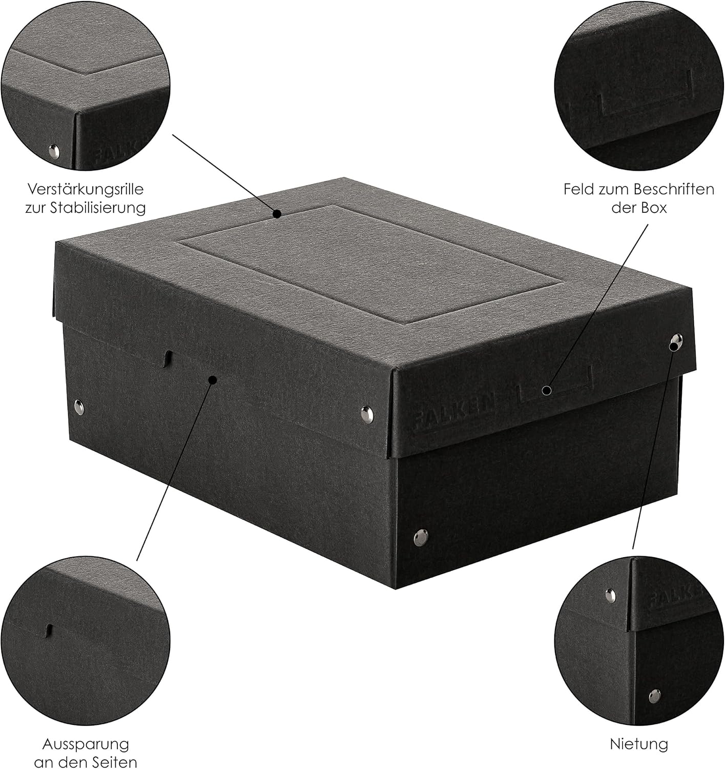 Thumbnail 3 de Original Falken PureBox Black – Aufbewahrungsbox DIN A5, 100 mm hoch