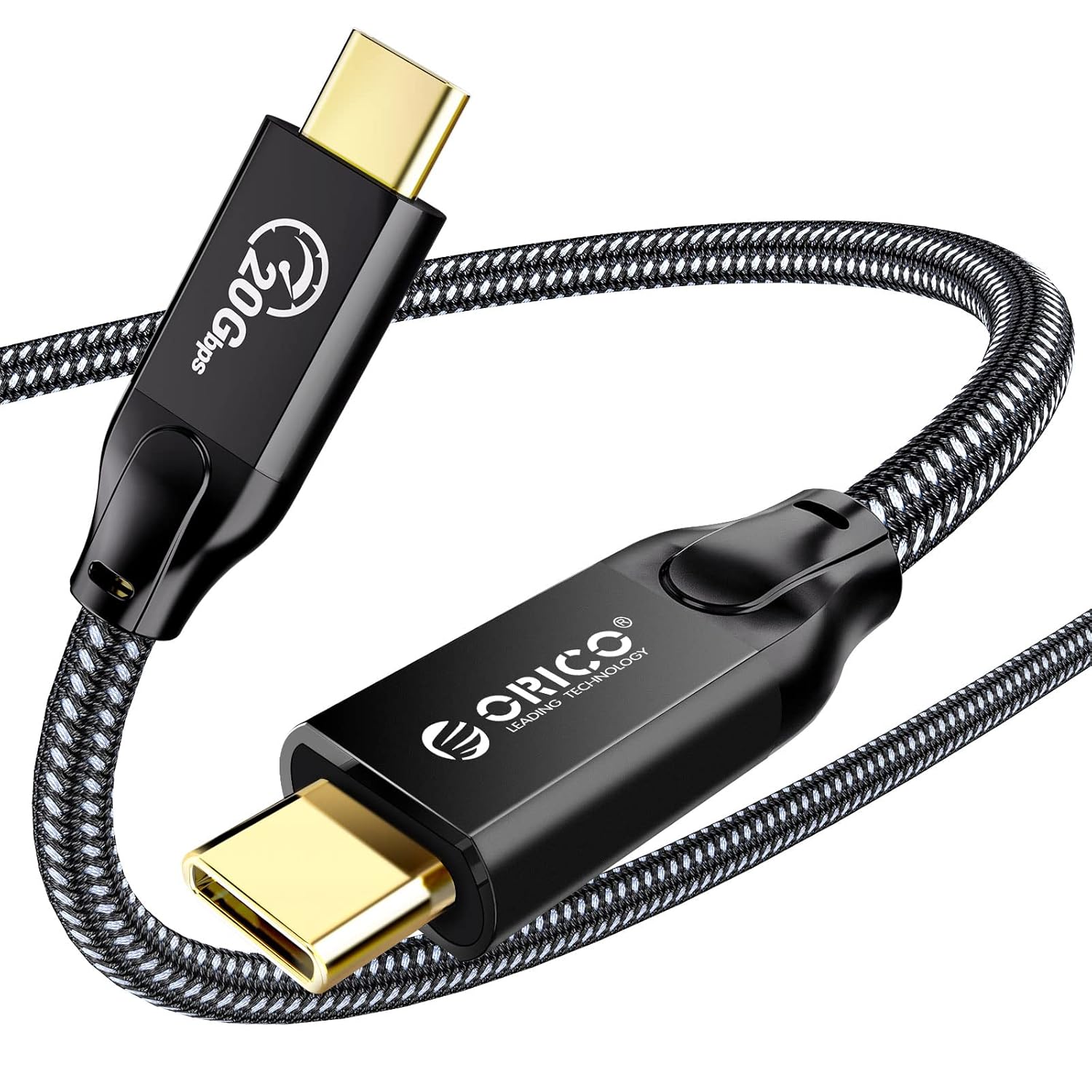 Detalle de ORICO USB-C Kabel 20 Gbps Gen2x2, 2 m, 100 W PD3.0, USB-C zu USB-C – 4K@60 Hz kompatibel