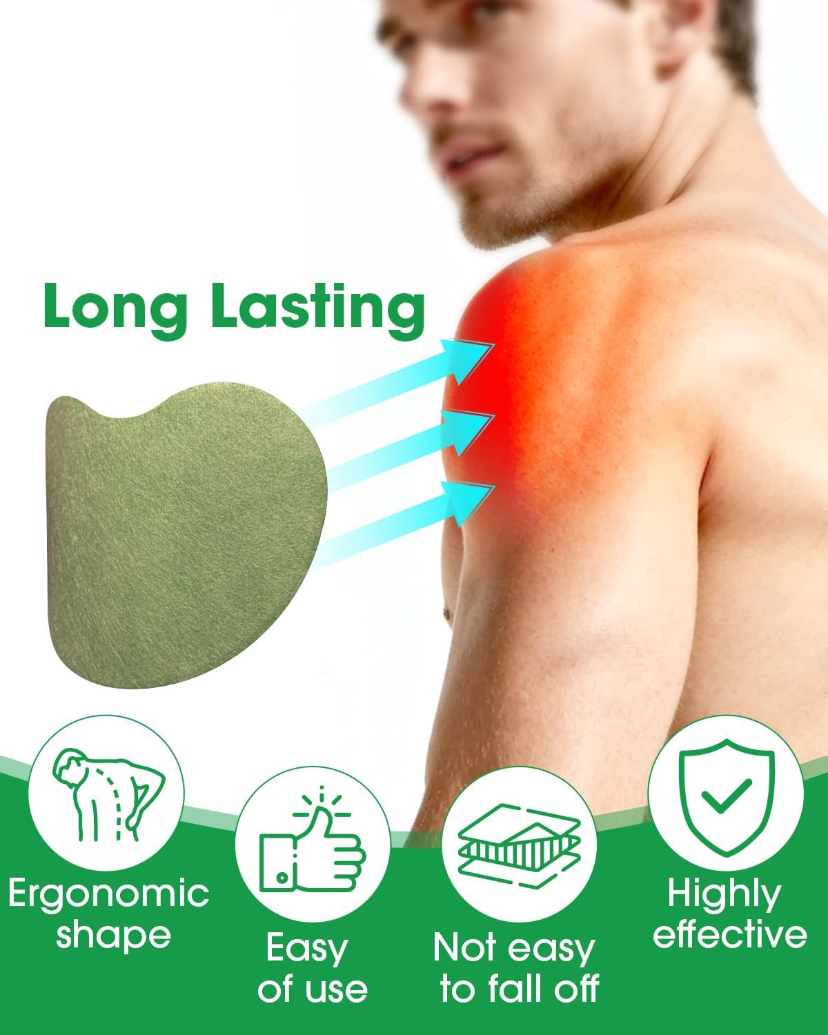 Detalle de 72 Count Neck Warming Herbal Plaster Patches (Maximum Strength) with Wormwood Heat