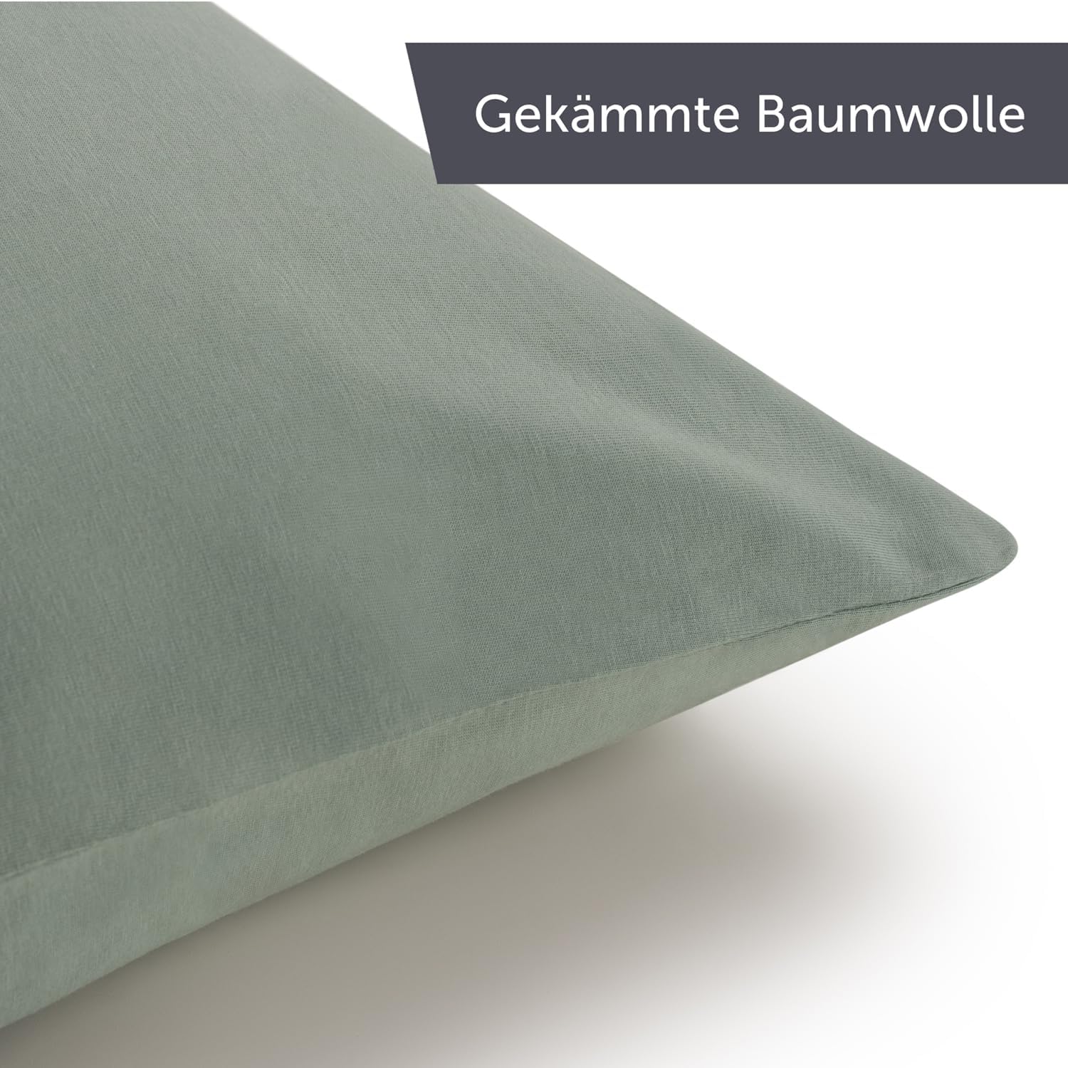 Thumbnail 6 de Blumtal Seitenschläferkissen Bezug 40 x 145 (2er Set) - Hellgrün, 100% Baumwolle, OEKO-TEX geprüft