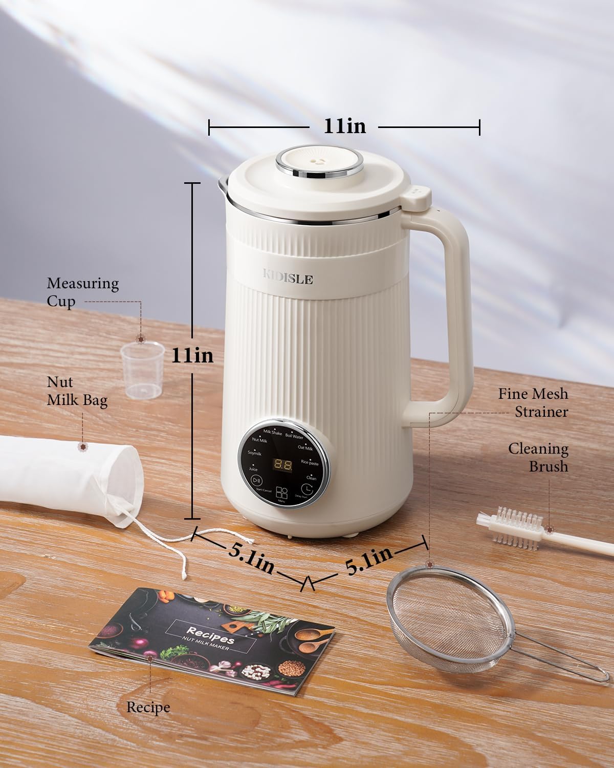 Thumbnail 6 de KIDISLE 8 in 1 Nut Milk Maker Blender (32oz) with Delay Start, Keep Warm, and Boil Water