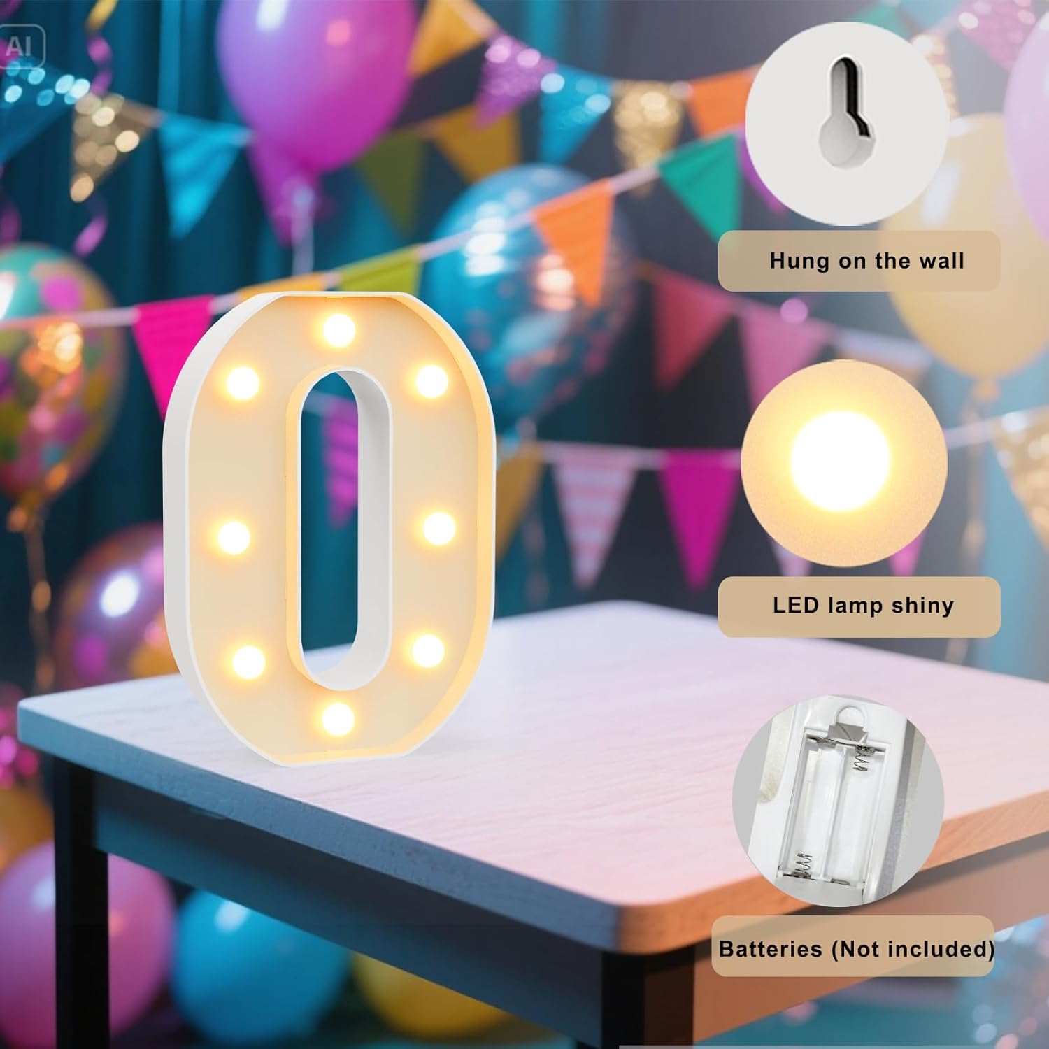 Thumbnail 2 de Ledido LED Light Up Marquee Number Sign 50 with cool and warm lighting modes