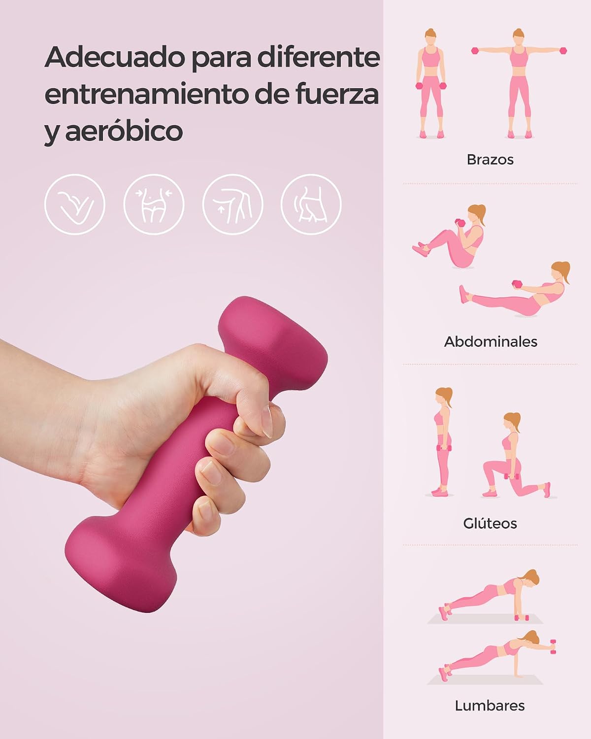 Detalle 2 de SONGMICS Juego de 2 mancuernas hexagonales 11,5 cm 🏋