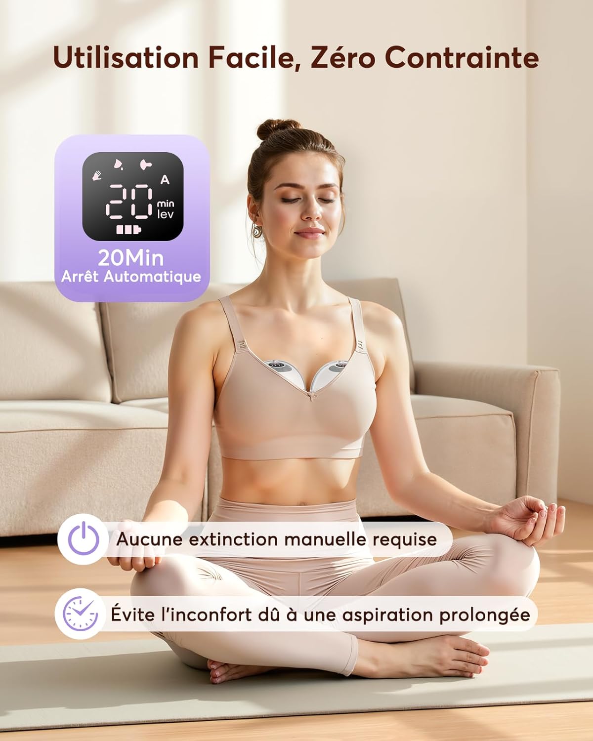 Thumbnail 5 de Haokoo K9 Tire Lait Électrique Main Libre – 4 modes, 12 niveaux et 5 tailles de bride