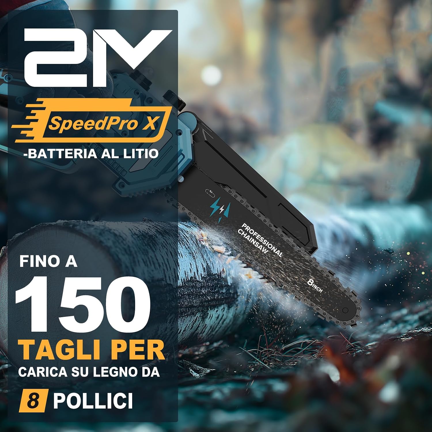 Detalle 2 de Mini Motosega 6 Pollici 2x4000mAh