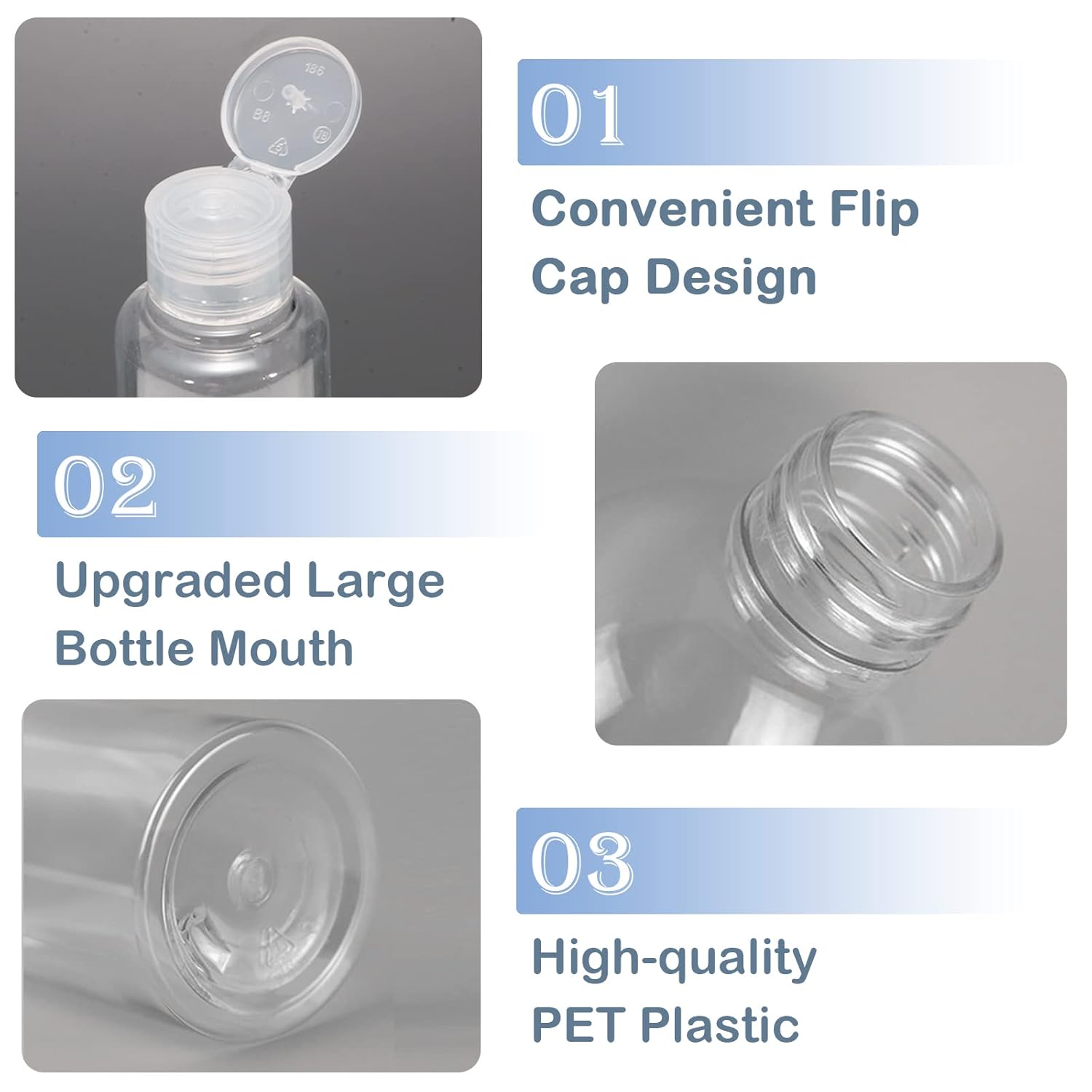 Thumbnail 1 de BillyBath Reise-Flaschen zum Befüllen 100 ml, 6er Set inkl. 2 Trichtern