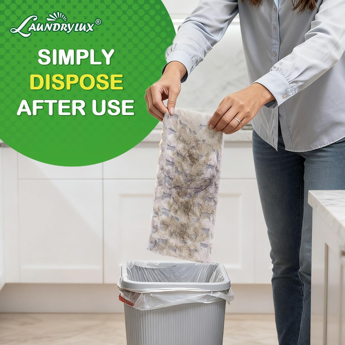 Detalle de LAUNDRYLUX Heavy Duty Dry Sweeping Cloths Refills for Swiffer Sweeper — 32 Count