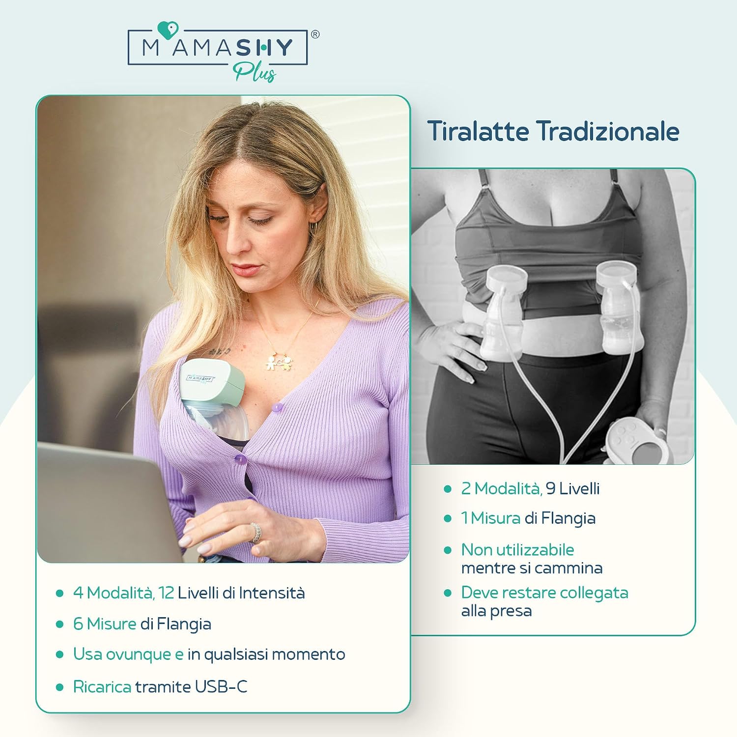 Thumbnail 6 de Mamashy Plus – Tiralatte Elettrico Indossabile Silenzioso: praticità e comfort per l’allattamento