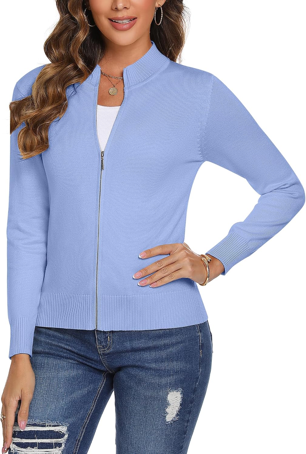 Thumbnail 2 de Aottori cardigan de punto mujer cremallera