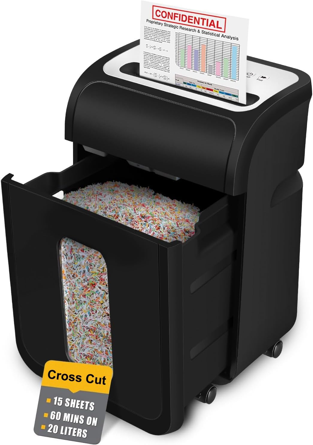 60-Minute 15-Sheet Cross-Cut Paper Shredder