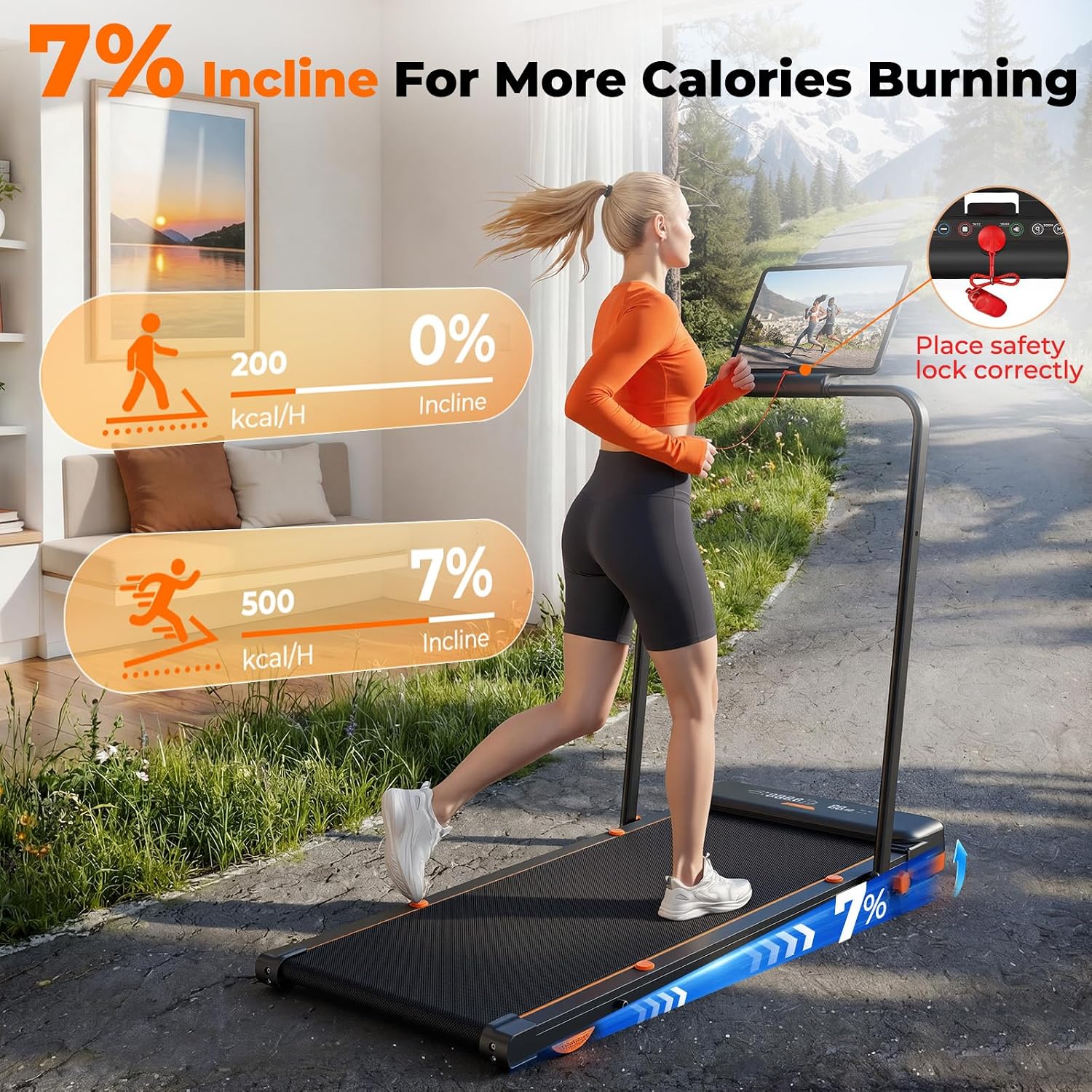 Detalle de JAGJOG JT56 Walking Pad with Incline, Vibration and Wristband Remote
