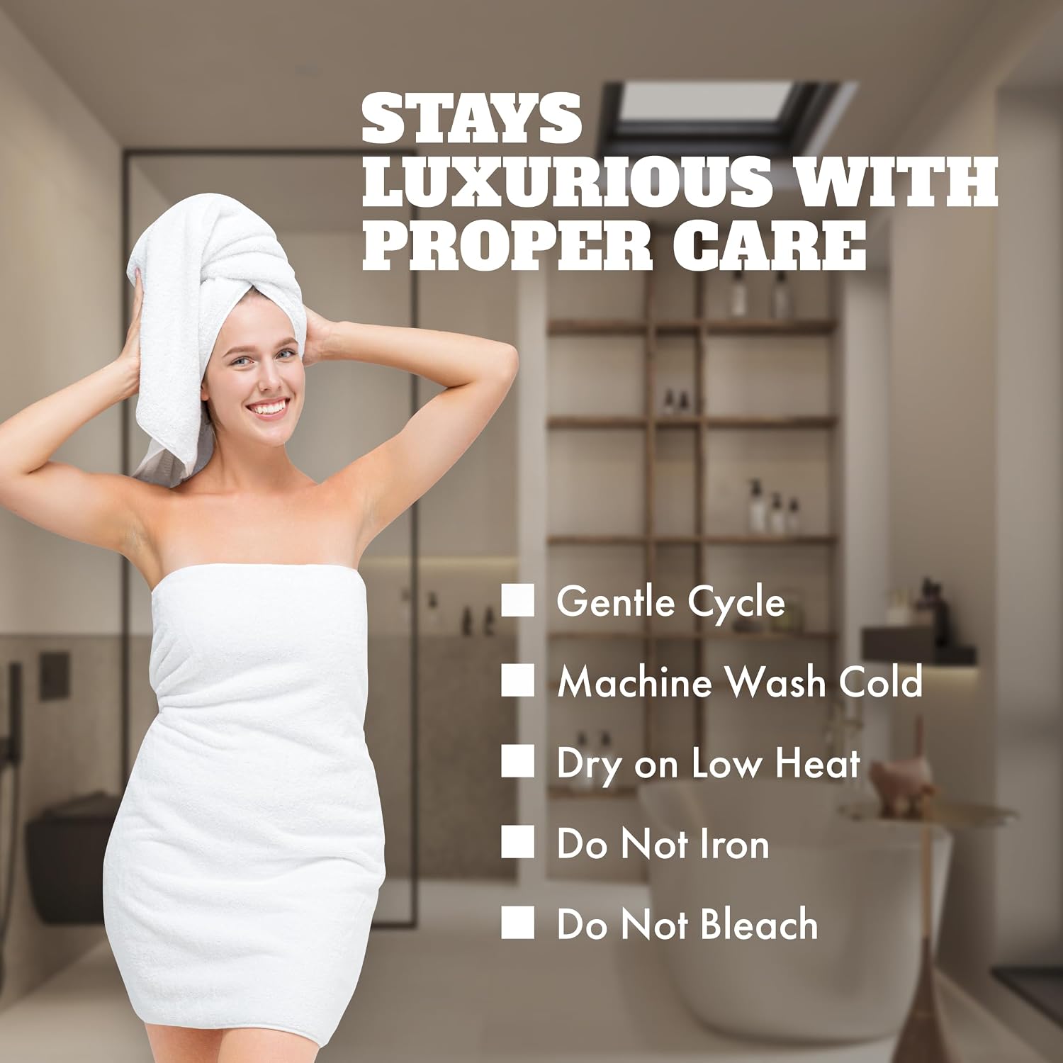 Thumbnail 5 de White Classic Wealuxe Bath Towels 24x50 in
