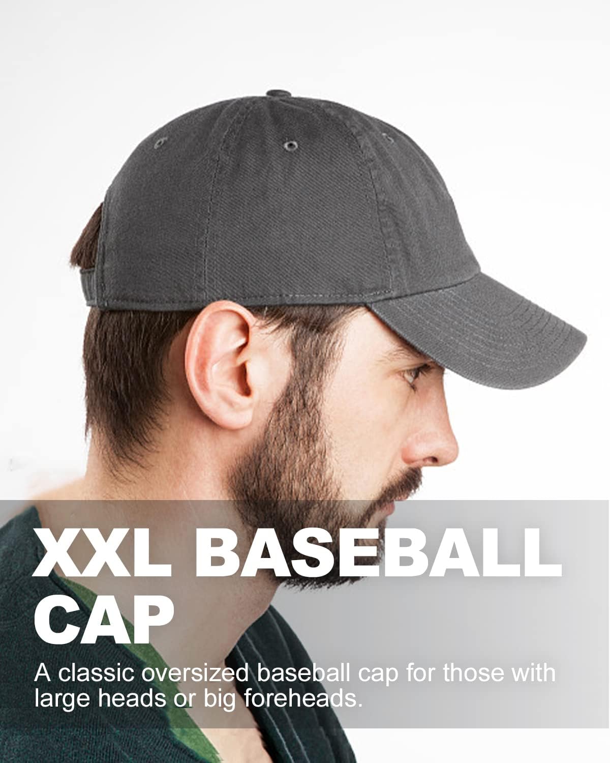 Detalle de Zylioo Casquette XL/XXL hommes grandes tailles (55 à 65 cm) en coton, visière 7/9 cm