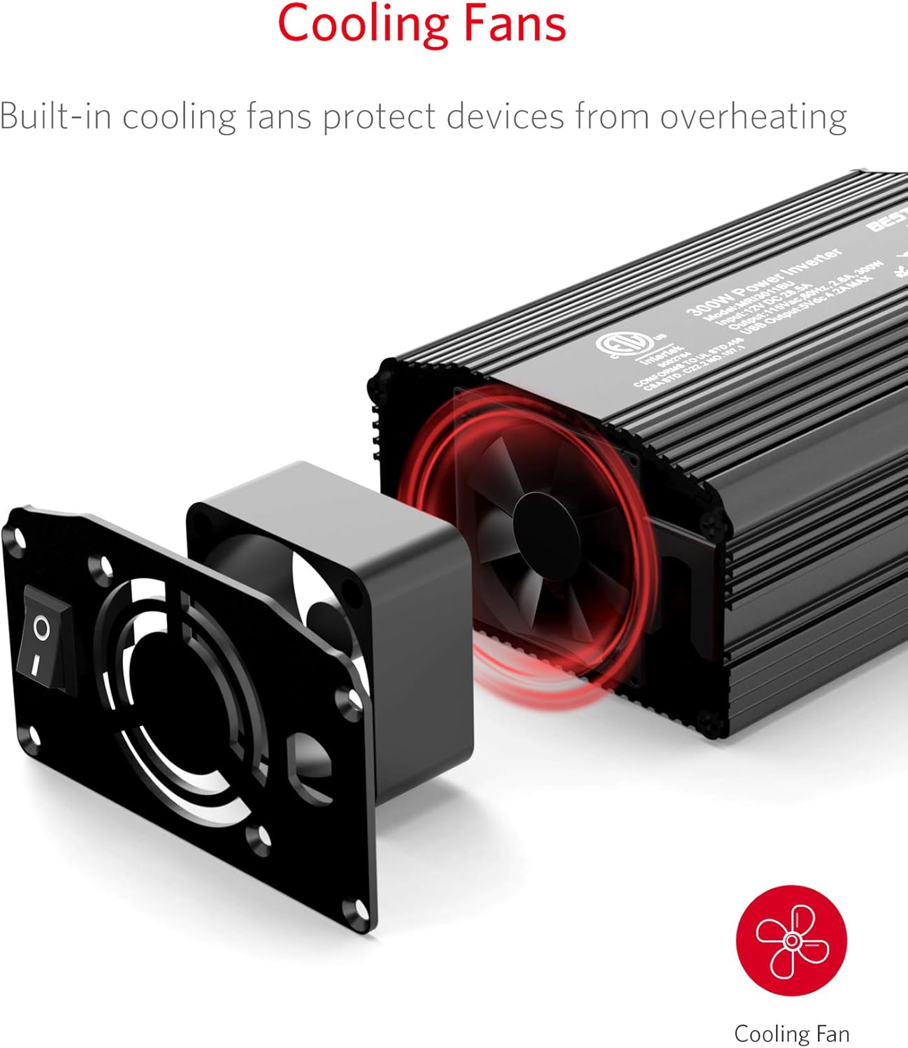 Thumbnail 3 de BESTEK 300W Inverter da Auto 12V a 220V con 2 Porte USB – guida all'acquisto