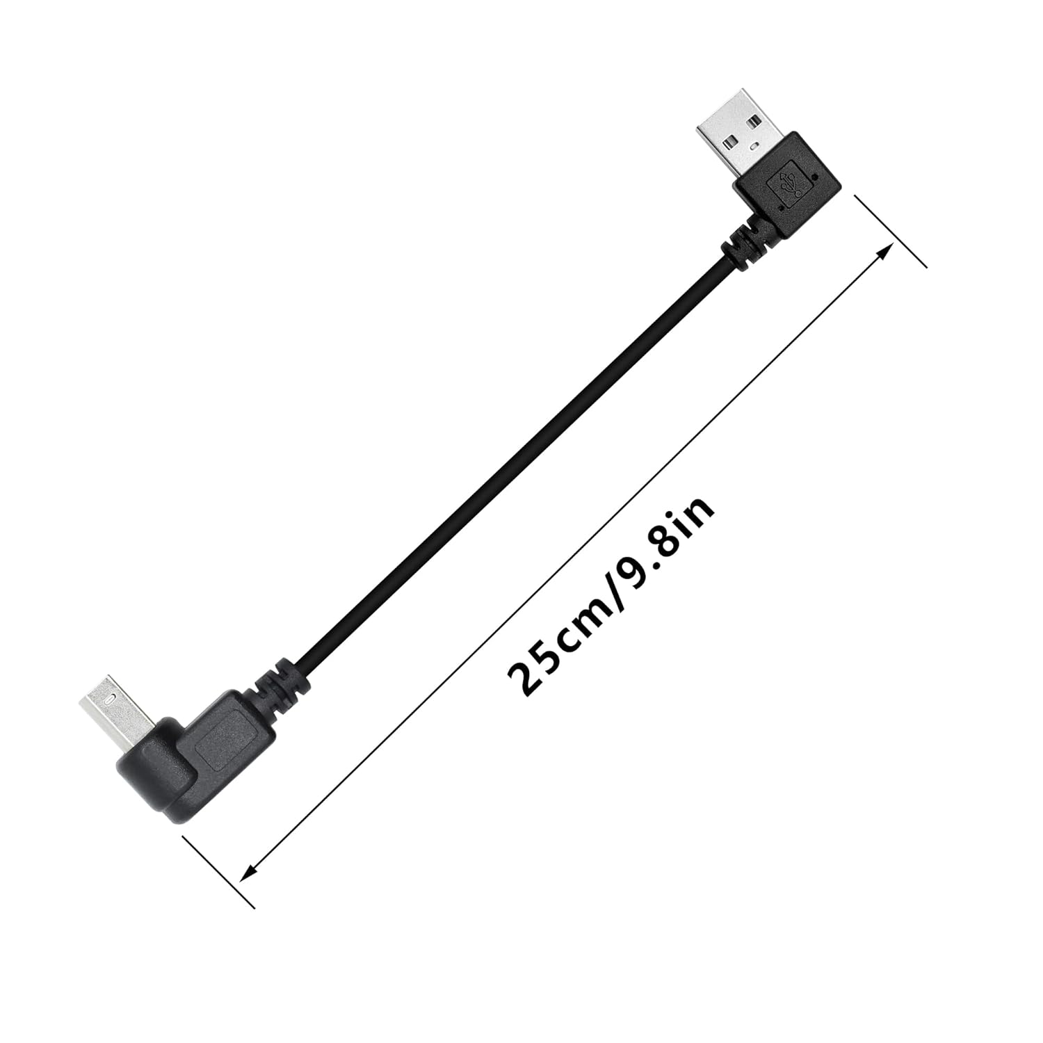 Detalle 1 de Xilaghy 90 Degree Short USB Printer Cable 25cm (2-Pack) — Right-Angle USB 2.0 A Male to B Male for Printers, Scanners, and Peripherals