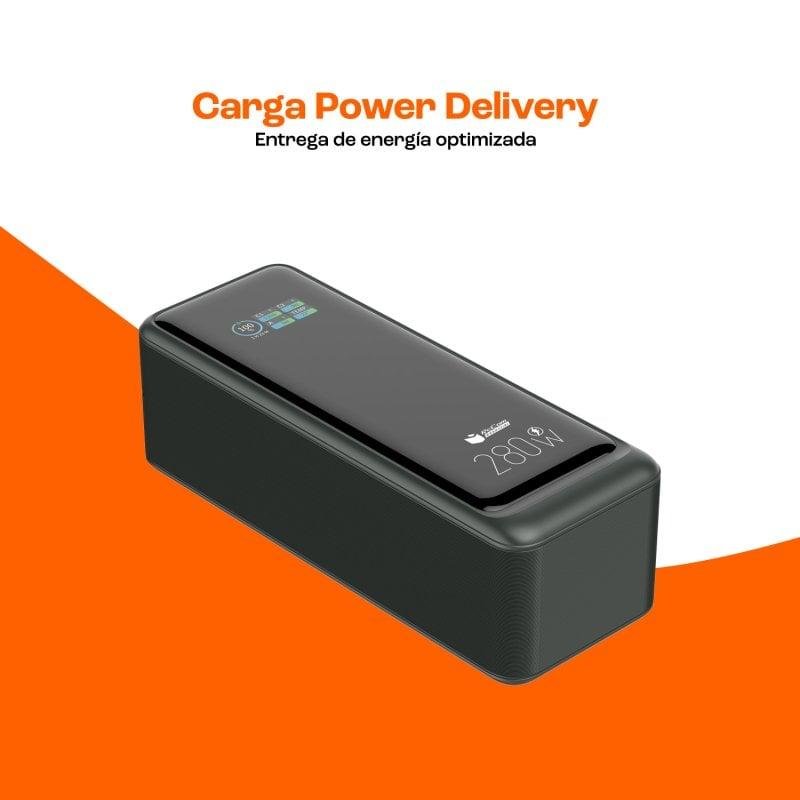 Detalle de PcCom Essential Powerbank 24.000mAh PD 280W con Pantalla Digital – Negro