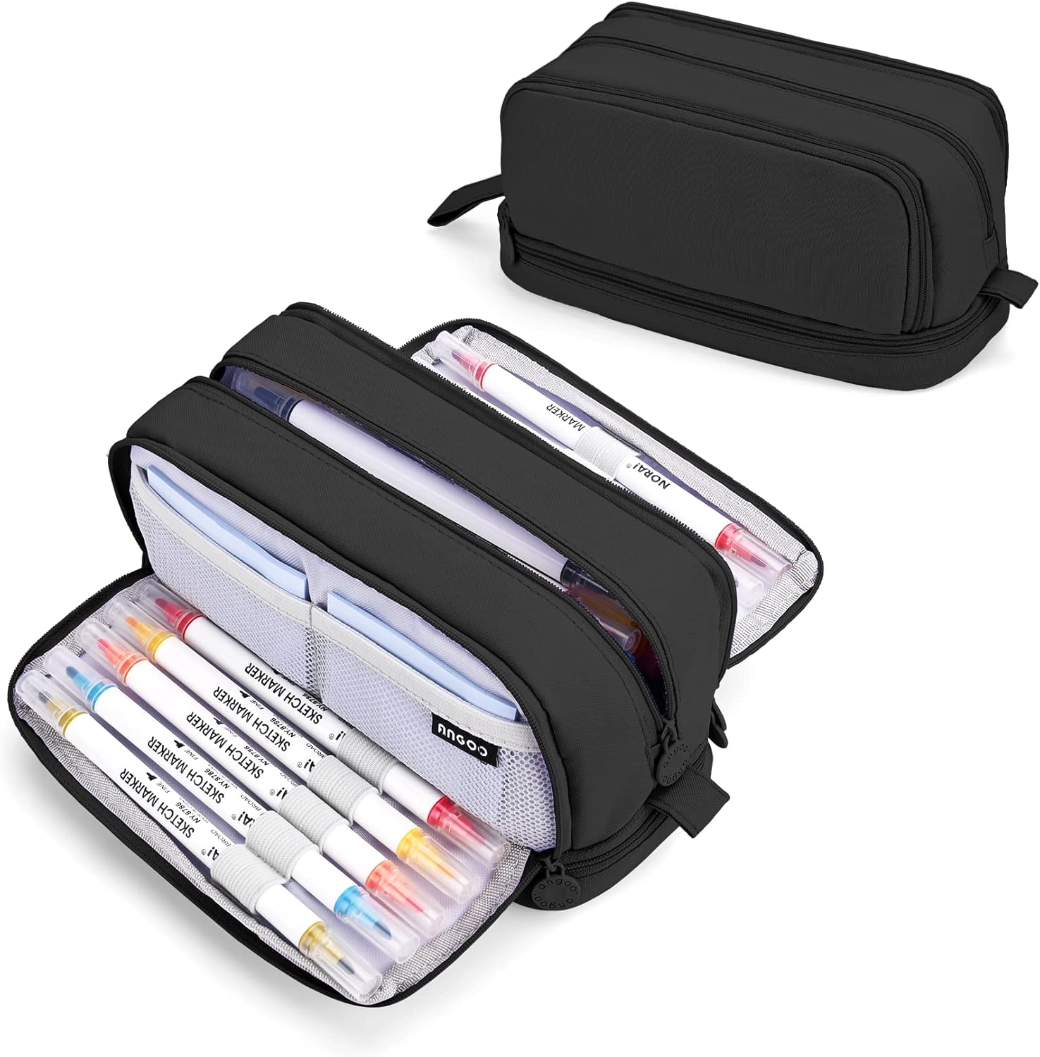 Thumbnail 4 de Trousse scolaire Sciphylia grande capacité à 4 compartiments