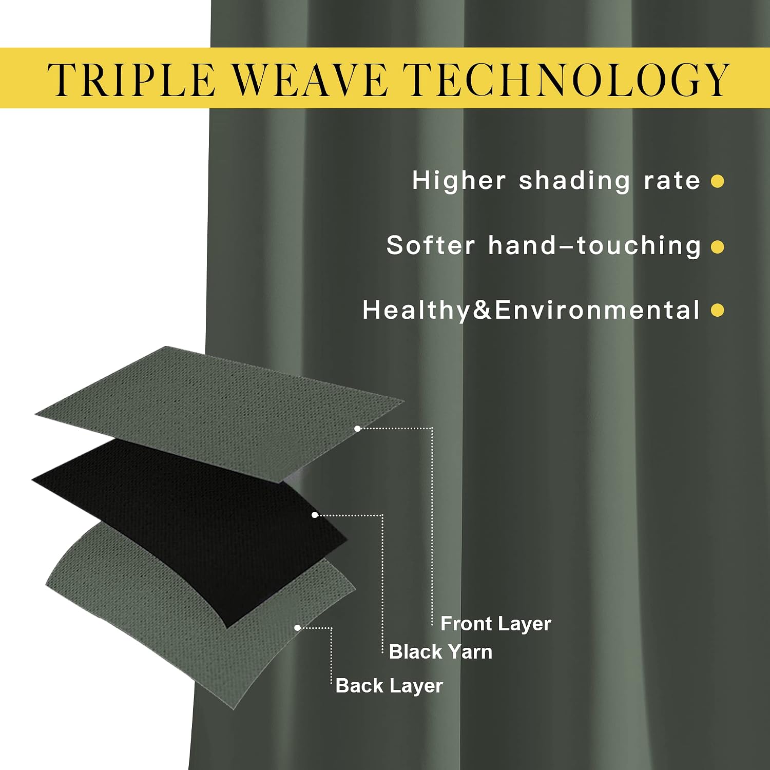 Detalle 2 de NICETOWN 52x120 Blackout Curtains 2-Pack 🎭