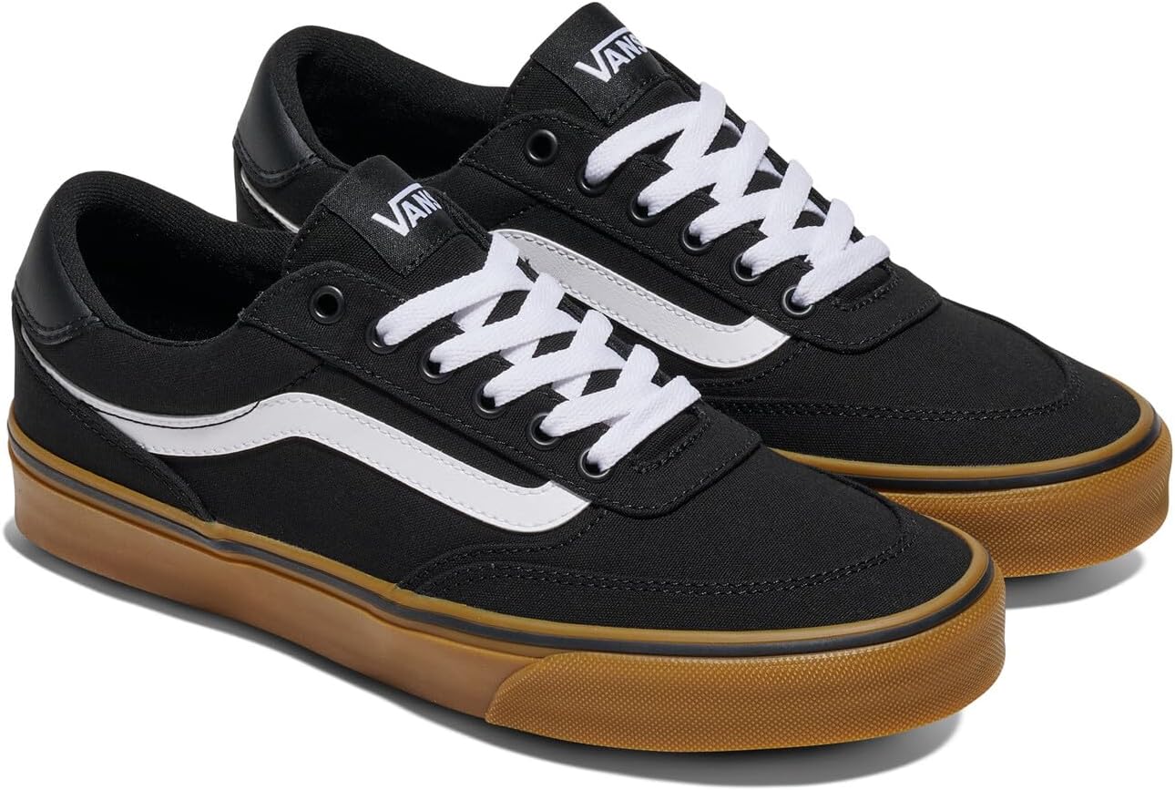 Detalle de Vans Homme Brooklyn LS Zapatilla Black and Gum (42 EU) – Zapatillas de lona estilo atemporal