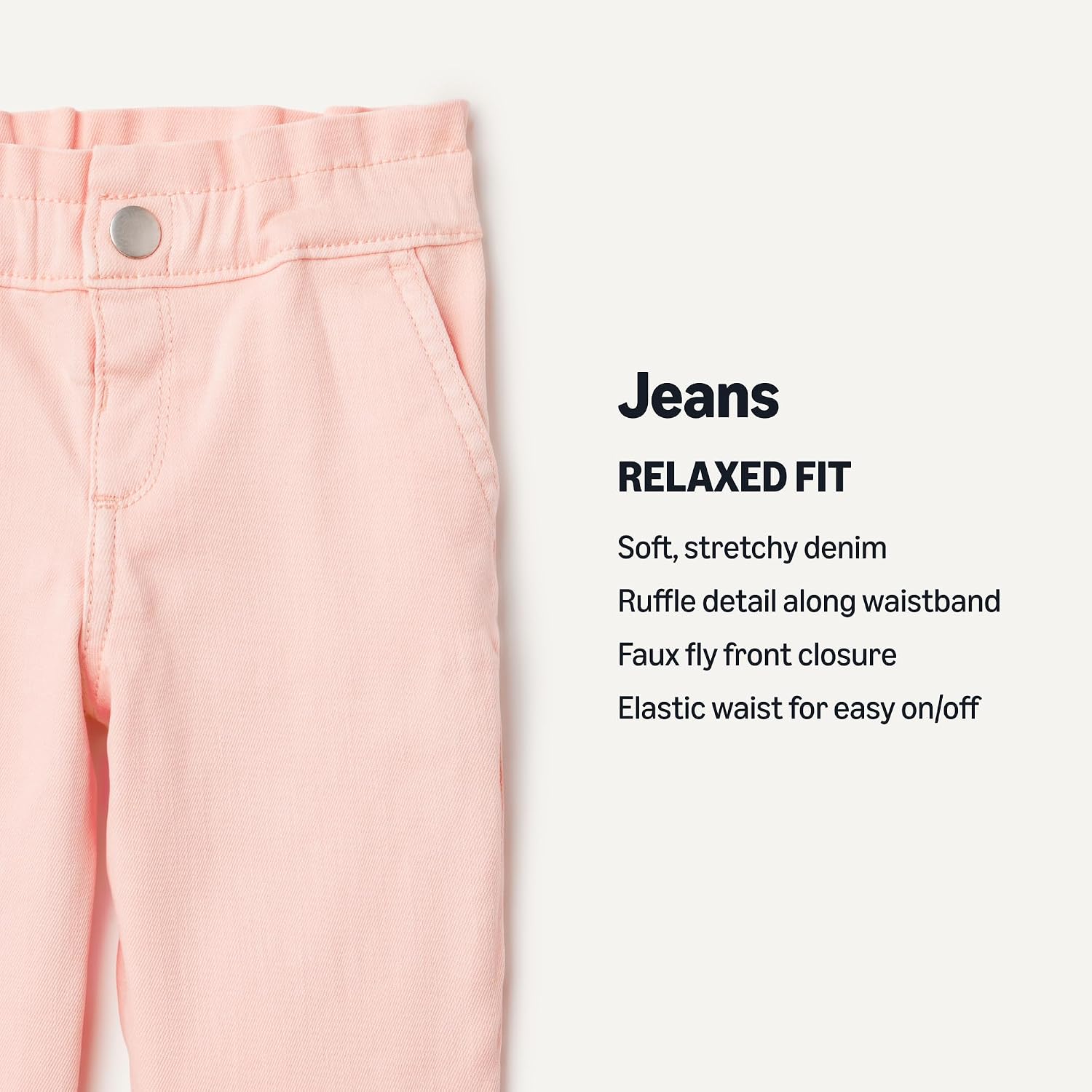 Detalle de Amazon Essentials x Sofia Grainge Toddler & Baby Girls' Straight Leg Jean with Ruffle